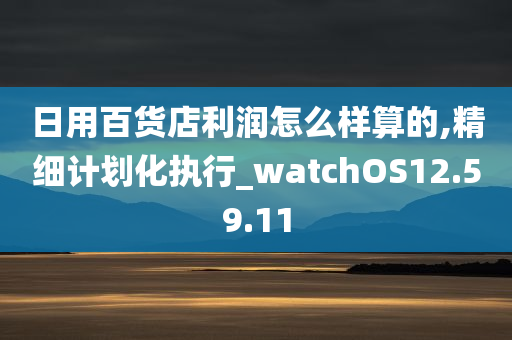 日用百货店利润怎么样算的,精细计划化执行_watchOS12.59.11