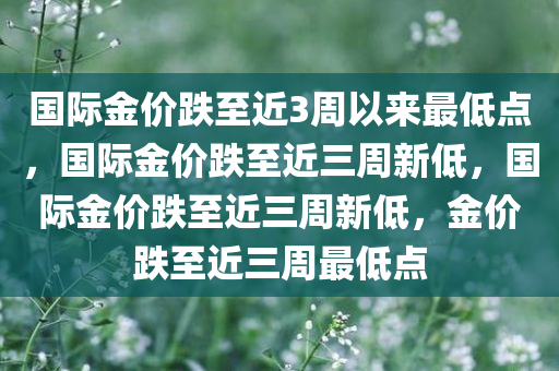 国际金价跌至近3周以来最低点，国际金价跌至近三周新低，国际金价跌至近三周新低，金价跌至近三周最低点