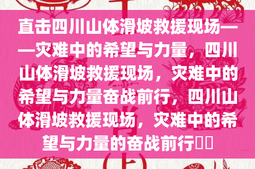 直击四川山体滑坡救援现场——灾难中的希望与力量，四川山体滑坡救援现场，灾难中的希望与力量奋战前行，四川山体滑坡救援现场，灾难中的希望与力量的奋战前行??