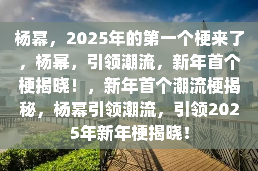 杨幂，2025年的第一个梗来了，杨幂，引领潮流，新年首个梗揭晓！，新年首个潮流梗揭秘，杨幂引领潮流，引领2025年新年梗揭晓！