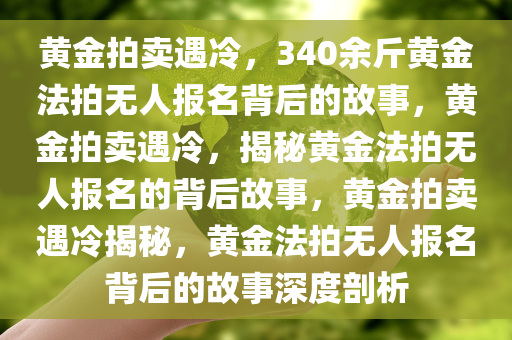 黄金拍卖遇冷，340余斤黄金法拍无人报名背后的故事，黄金拍卖遇冷，揭秘黄金法拍无人报名的背后故事，黄金拍卖遇冷揭秘，黄金法拍无人报名背后的故事深度剖析