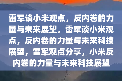 雷军谈小米观点，反内卷的力量与未来展望，雷军谈小米观点，反内卷的力量与未来科技展望，雷军观点分享，小米反内卷的力量与未来科技展望