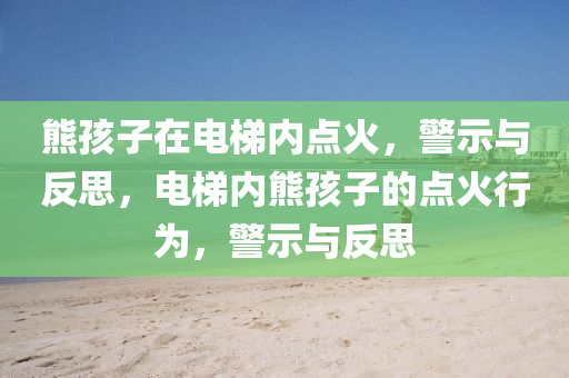 熊孩子在电梯内点火，警示与反思，电梯内熊孩子的点火行为，警示与反思