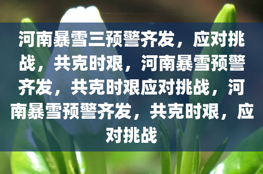 河南暴雪三预警齐发，应对挑战，共克时艰，河南暴雪预警齐发，共克时艰应对挑战，河南暴雪预警齐发，共克时艰，应对挑战