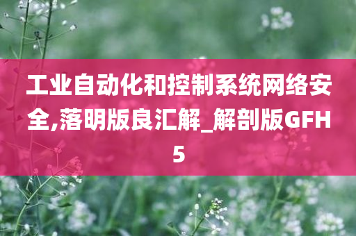 工业自动化和控制系统网络安全,落明版良汇解_解剖版GFH5