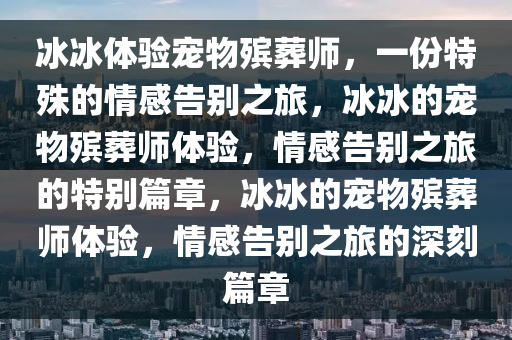 冰冰体验宠物殡葬师，一份特殊的情感告别之旅，冰冰的宠物殡葬师体验，情感告别之旅的特别篇章，冰冰的宠物殡葬师体验，情感告别之旅的深刻篇章