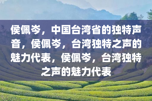 侯佩岑，中国台湾省的独特声音，侯佩岑，台湾独特之声的魅力代表，侯佩岑，台湾独特之声的魅力代表