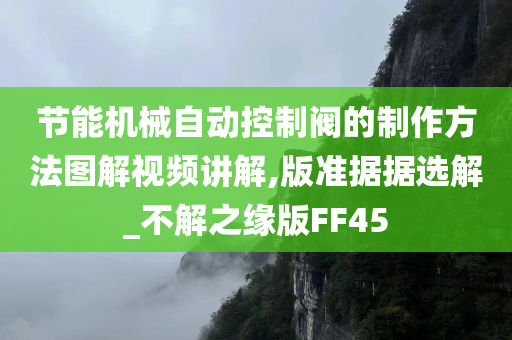 节能机械自动控制阀的制作方法图解视频讲解,版准据据选解_不解之缘版FF45