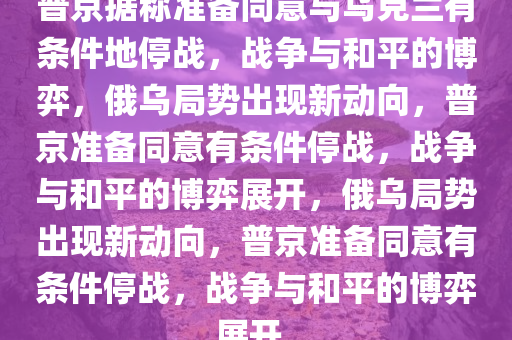 普京据称准备同意与乌克兰有条件地停战，战争与和平的博弈，俄乌局势出现新动向，普京准备同意有条件停战，战争与和平的博弈展开，俄乌局势出现新动向，普京准备同意有条件停战，战争与和平的博弈展开。