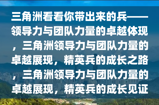 三角洲看看你带出来的兵——领导力与团队力量的卓越体现，三角洲领导力与团队力量的卓越展现，精英兵的成长之路，三角洲领导力与团队力量的卓越展现，精英兵的成长见证