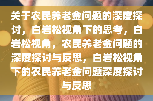 关于农民养老金问题的深度探讨，白岩松视角下的思考，白岩松视角，农民养老金问题的深度探讨与反思，白岩松视角下的农民养老金问题深度探讨与反思