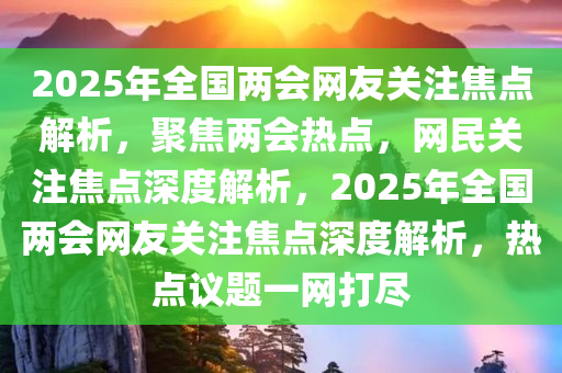 2025年全国两会网友关注焦点解析，聚焦两会热点，网民关注焦点深度解析，2025年全国两会网友关注焦点深度解析，热点议题一网打尽