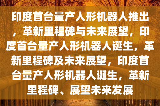 印度首台量产人形机器人推出，革新里程碑与未来展望，印度首台量产人形机器人诞生，革新里程碑及未来展望，印度首台量产人形机器人诞生，革新里程碑、展望未来发展