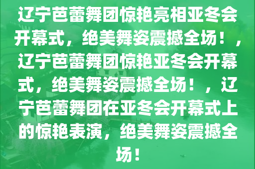 辽宁芭蕾舞团惊艳亮相亚冬会开幕式，绝美舞姿震撼全场！，辽宁芭蕾舞团惊艳亚冬会开幕式，绝美舞姿震撼全场！，辽宁芭蕾舞团在亚冬会开幕式上的惊艳表演，绝美舞姿震撼全场！