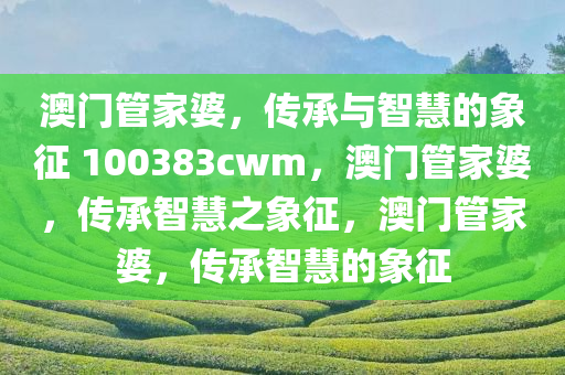 澳门管家婆，传承与智慧的象征 100383cwm，澳门管家婆，传承智慧之象征，澳门管家婆，传承智慧的象征