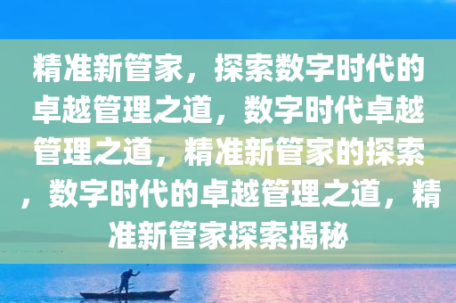 精准新管家，探索数字时代的卓越管理之道，数字时代卓越管理之道，精准新管家的探索，数字时代的卓越管理之道，精准新管家探索揭秘