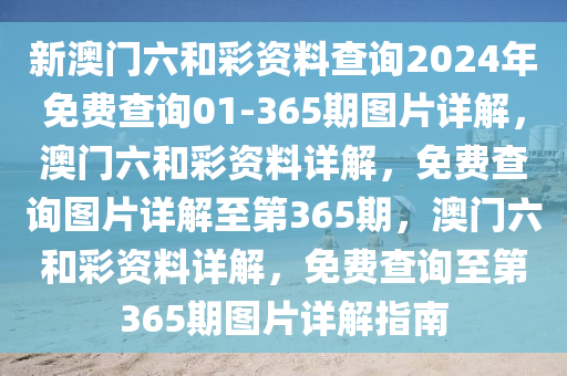 新澳门六和彩资料查询2024年免费查询01-365期图片详解，澳门六和彩资料详解，免费查询图片详解至第365期，澳门六和彩资料详解，免费查询至第365期图片详解指南