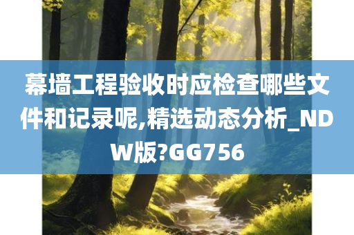 幕墙工程验收时应检查哪些文件和记录呢,精选动态分析_NDW版?GG756