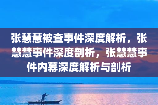 张慧慧被查事件深度解析，张慧慧事件深度剖析