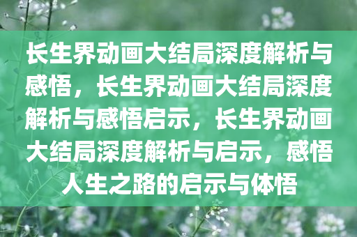 长生界动画大结局深度解析与感悟，长生界动画大结局深度解析与感悟启示，长生界动画大结局深度解析与启示，感悟人生之路的启示与体悟