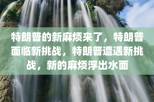 特朗普的新麻烦来了，特朗普面临新挑战，特朗普遭遇新挑战，新的麻烦浮出水面