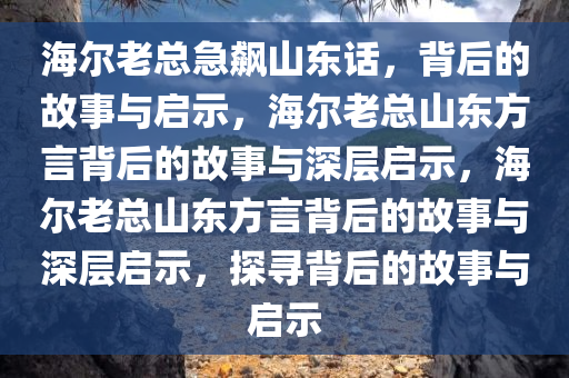 海尔老总急飙山东话，背后的故事与启示，海尔老总山东方言背后的故事与深层启示，海尔老总山东方言背后的故事与深层启示，探寻背后的故事与启示