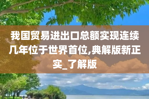 我国贸易进出口总额实现连续几年位于世界首位,典解版新正实_了解版