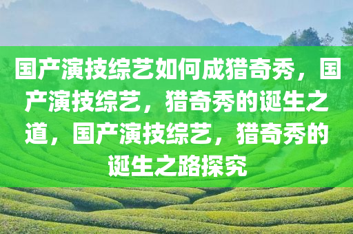 国产演技综艺如何成猎奇秀，国产演技综艺，猎奇秀的诞生之道