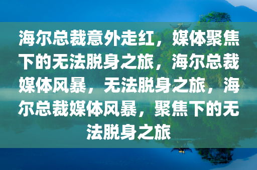 海尔总裁意外走红，媒体聚焦下的无法脱身之旅，海尔总裁媒体风暴，无法脱身之旅，海尔总裁媒体风暴，聚焦下的无法脱身之旅