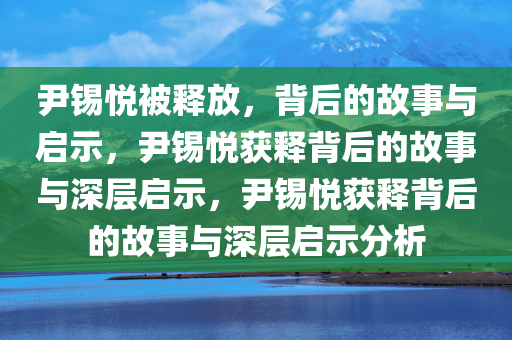 尹锡悦被释放，背后的故事与启示，尹锡悦获释背后的故事与深层启示，尹锡悦获释背后的故事与深层启示分析