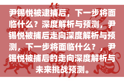 尹锡悦被逮捕后，下一步将面临什么？深度解析与预测，尹锡悦被捕后走向深度解析与预测，下一步将面临什么？，尹锡悦被捕后的走向深度解析与未来挑战预测。