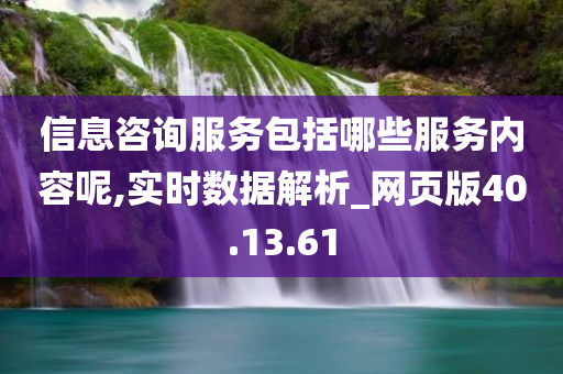 信息咨询服务包括哪些服务内容呢,实时数据解析_网页版40.13.61