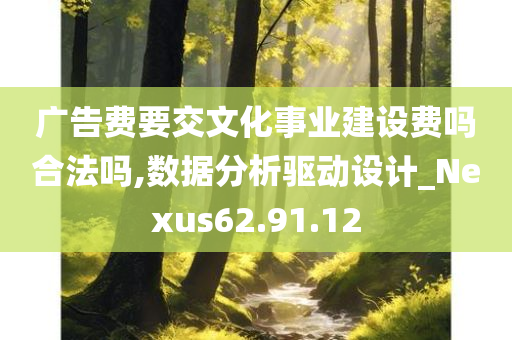 广告费要交文化事业建设费吗合法吗,数据分析驱动设计_Nexus62.91.12