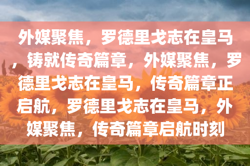 外媒聚焦，罗德里戈志在皇马，铸就传奇篇章，外媒聚焦，罗德里戈志在皇马，传奇篇章正启航