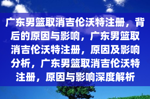 广东男篮取消吉伦沃特注册，背后的原因与影响，广东男篮取消吉伦沃特注册，原因及影响分析，广东男篮取消吉伦沃特注册，原因与影响深度解析