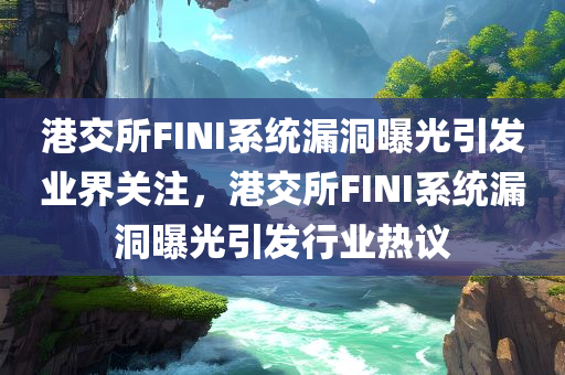 港交所FINI系统漏洞曝光引发业界关注，港交所FINI系统漏洞曝光引发行业热议