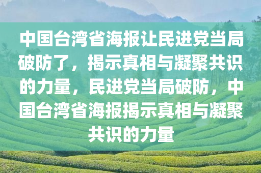 中国台湾省海报让民进党当局破防了，揭示真相与凝聚共识的力量，民进党当局破防，中国台湾省海报揭示真相与凝聚共识的力量