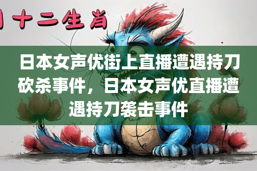 日本女声优街上直播遭遇持刀砍杀事件，日本女声优直播遭遇持刀袭击事件