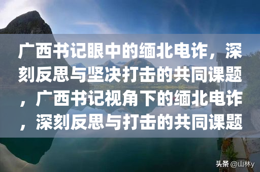 广西书记眼中的缅北电诈，深刻反思与坚决打击的共同课题，广西书记视角下的缅北电诈，深刻反思与打击的共同课题