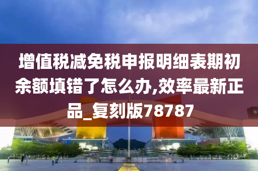 增值税减免税申报明细表期初余额填错了怎么办,效率最新正品_复刻版78787