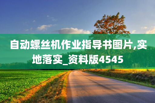 自动螺丝机作业指导书图片,实地落实_资料版4545