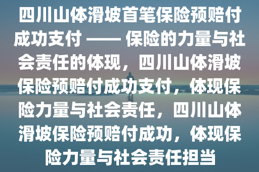 四川山体滑坡首笔保险预赔付成功支付 —— 保险的力量与社会责任的体现，四川山体滑坡保险预赔付成功支付，体现保险力量与社会责任，四川山体滑坡保险预赔付成功，体现保险力量与社会责任担当