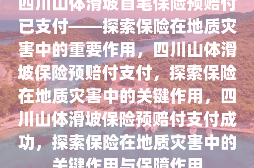 四川山体滑坡首笔保险预赔付已支付——探索保险在地质灾害中的重要作用，四川山体滑坡保险预赔付支付，探索保险在地质灾害中的关键作用，四川山体滑坡保险预赔付支付成功，探索保险在地质灾害中的关键作用与保障作用