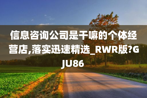 信息咨询公司是干嘛的个体经营店,落实迅速精选_RWR版?GJU86