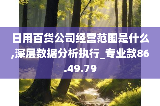 日用百货公司经营范围是什么,深层数据分析执行_专业款86.49.79