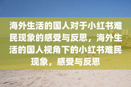 海外生活的国人对于小红书难民现象的感受与反思，海外生活的国人视角下的小红书难民现象，感受与反思