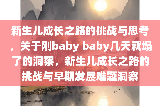 新生儿成长之路的挑战与思考，关于刚baby baby几天就塌了的洞察，新生儿成长之路的挑战与早期发展难题洞察