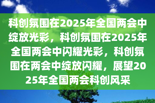 科创氛围在2025年全国两会中绽放光彩，科创氛围在2025年全国两会中闪耀光彩，科创氛围在两会中绽放闪耀，展望2025年全国两会科创风采