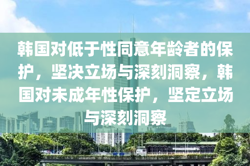 韩国对低于性同意年龄者的保护，坚决立场与深刻洞察，韩国对未成年性保护，坚定立场与深刻洞察