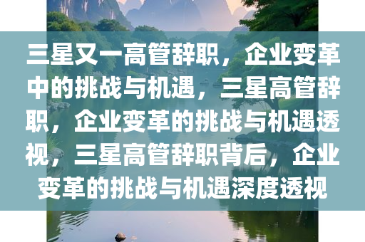 三星又一高管辞职，企业变革中的挑战与机遇，三星高管辞职，企业变革的挑战与机遇透视，三星高管辞职背后，企业变革的挑战与机遇深度透视